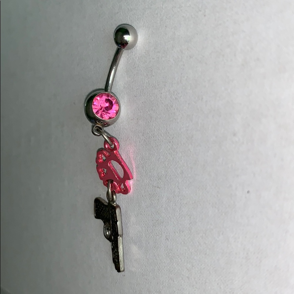 Stainless steel “hustler” belly ring